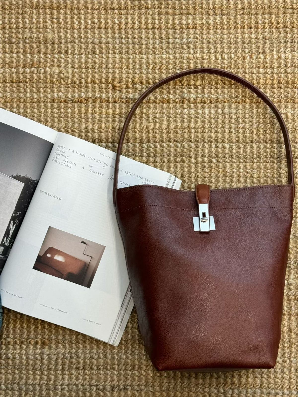 Handmade Full-Grain Leather Bag | Vintage Tote & Shoulder Bag
