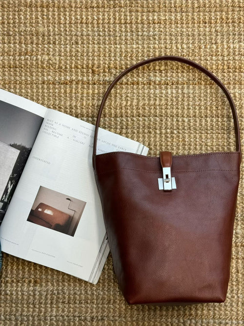Handmade Full-Grain Leather Bag | Vintage Tote & Shoulder Bag