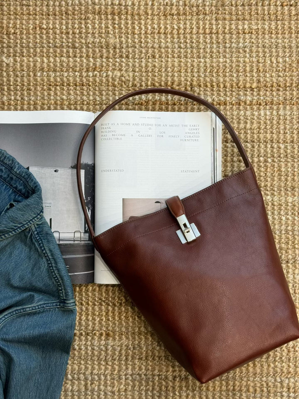 Handmade Full-Grain Leather Bag | Vintage Tote & Shoulder Bag