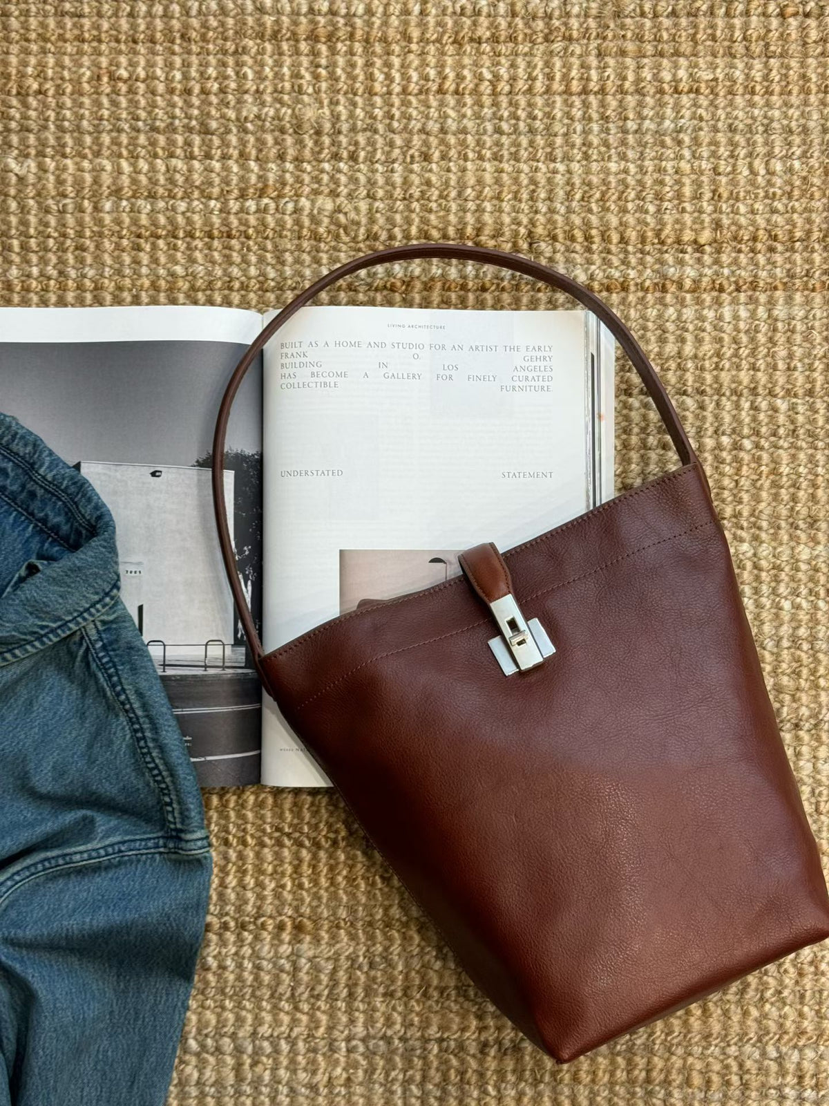 Handmade Full-Grain Leather Bag | Vintage Tote & Shoulder Bag