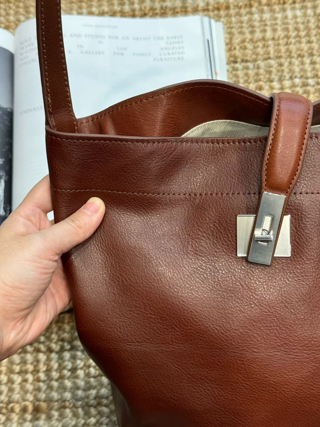 Handmade Full-Grain Leather Bag | Vintage Tote & Shoulder Bag