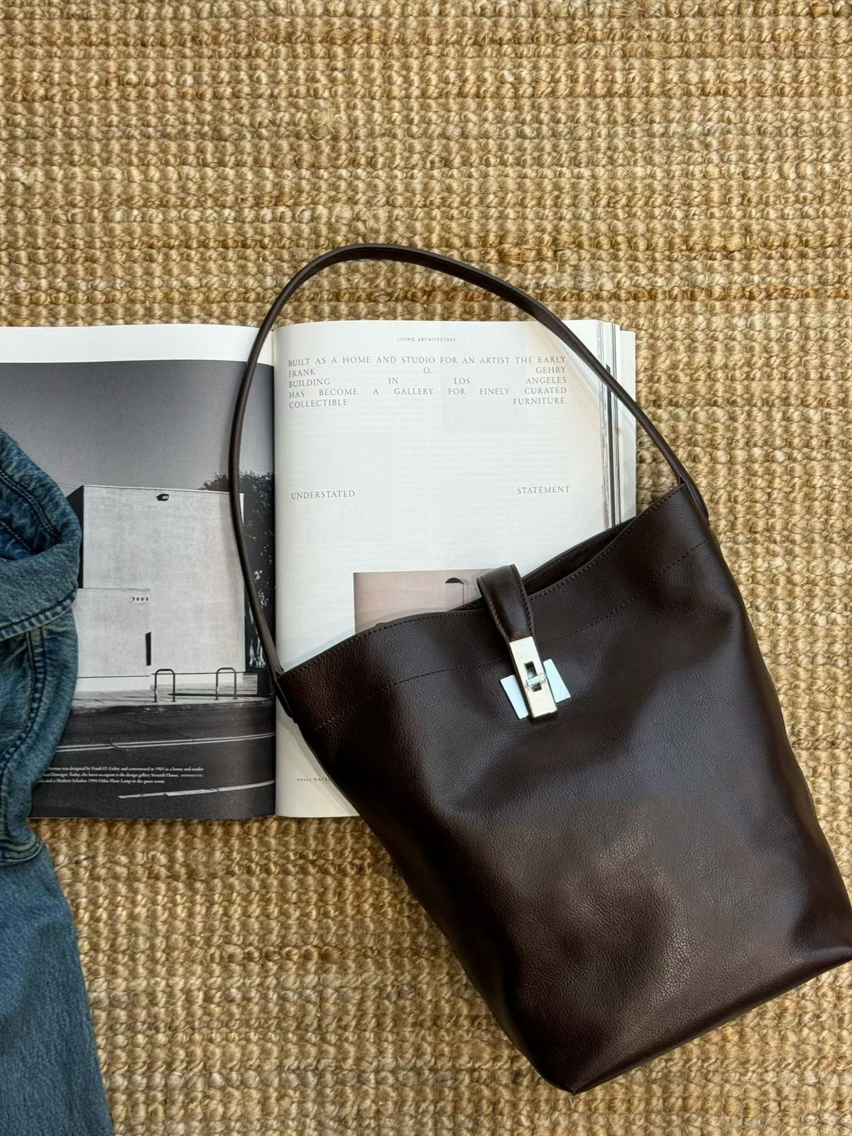 Handmade Full-Grain Leather Bag | Vintage Tote & Shoulder Bag